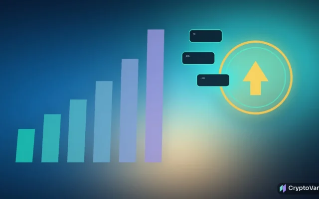 Abstract teal and amber growth bars climbing past a glowing one-billion marker on a dark fintech board, no people or brand logos