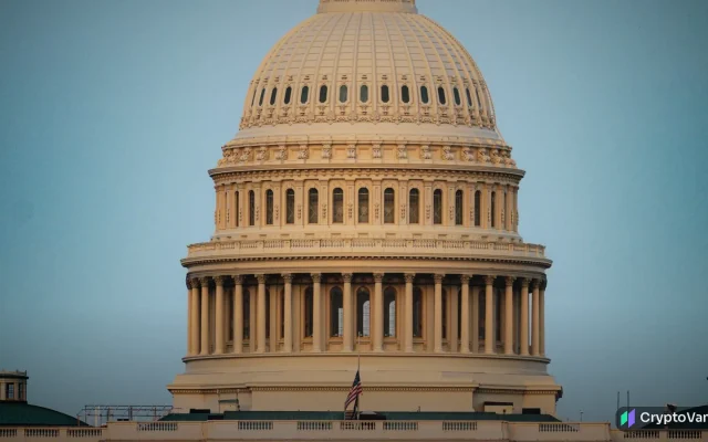 U.S. Capitol dome under a pale sky, illustrating new CFTC crypto rules