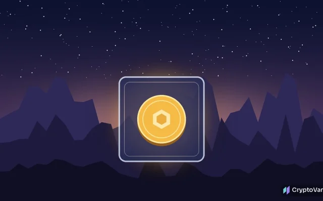 Swiss Bitcoin ETF illustration: a glowing gold coin resting inside a glass vault in front of alpine mountains at dusk, with no logos or people